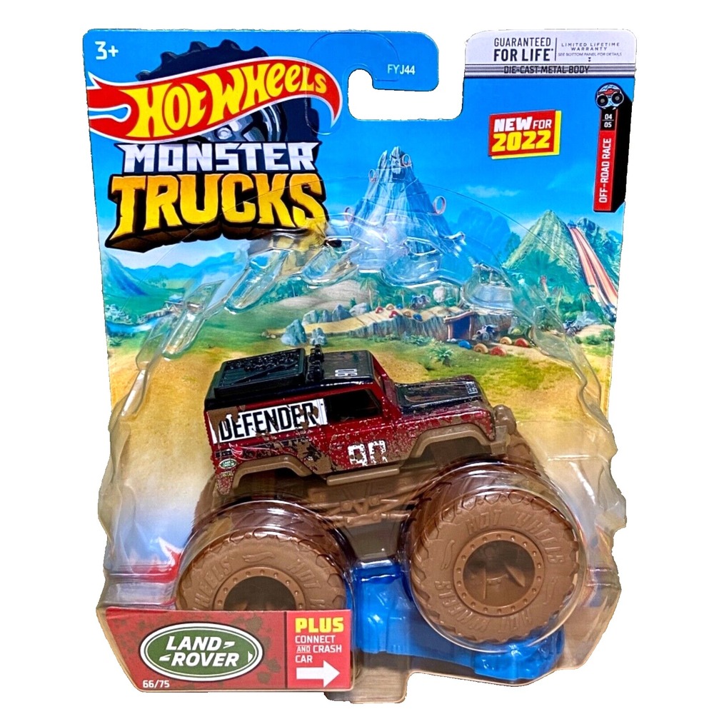 Hot Wheels Monster Trucks Land Rover Defender 66/75 Off Road Race 04/05 NIP 2022